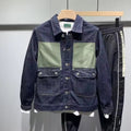 Denim Jacket Spliced Button