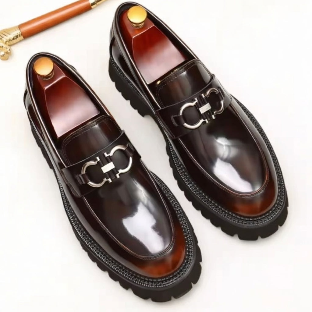 Buckles Leather Loafers