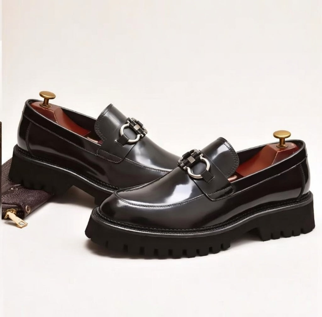 Buckles Leather Loafers