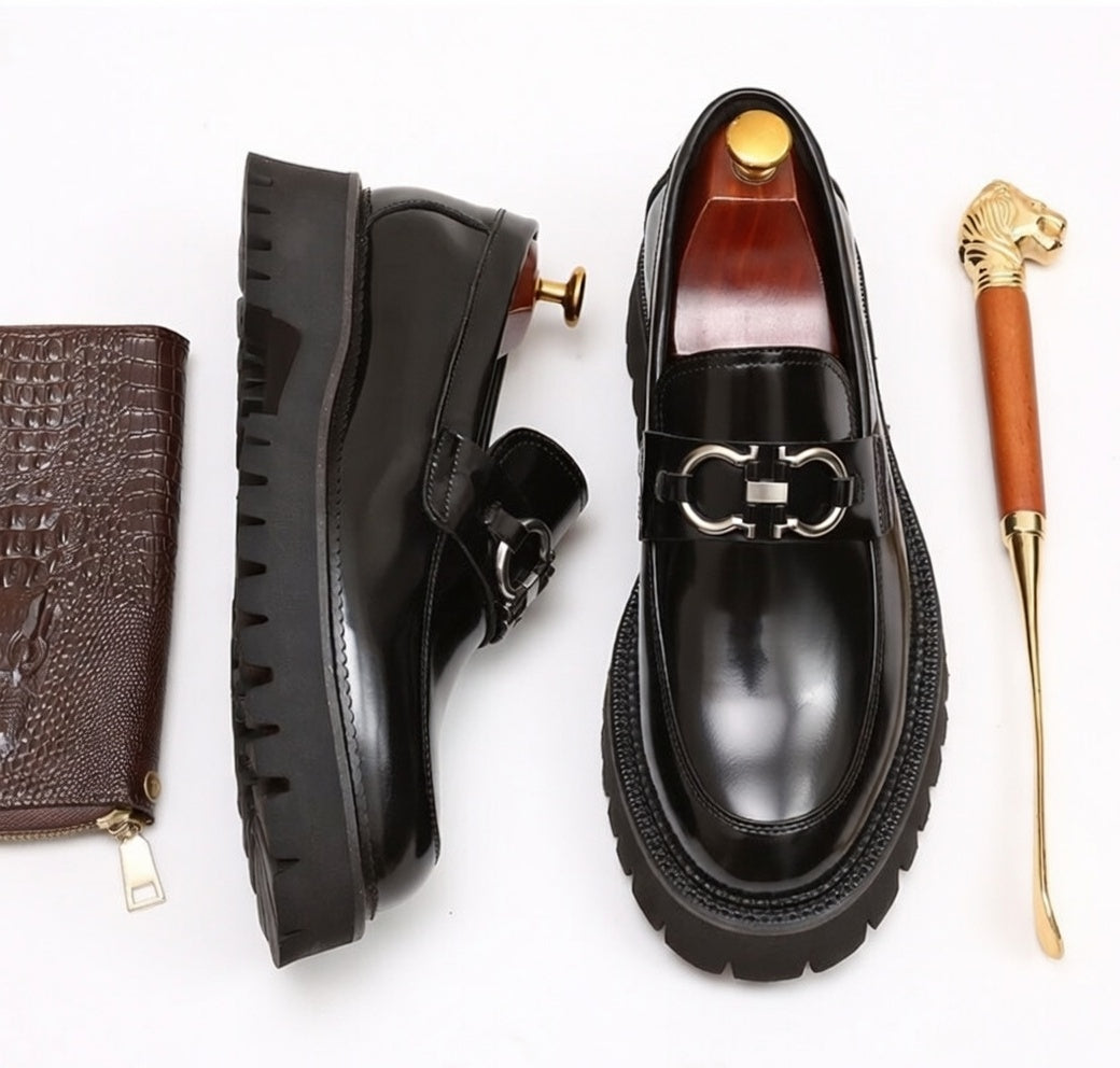 Buckles Leather Loafers