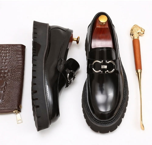 Buckles Leather Loafers