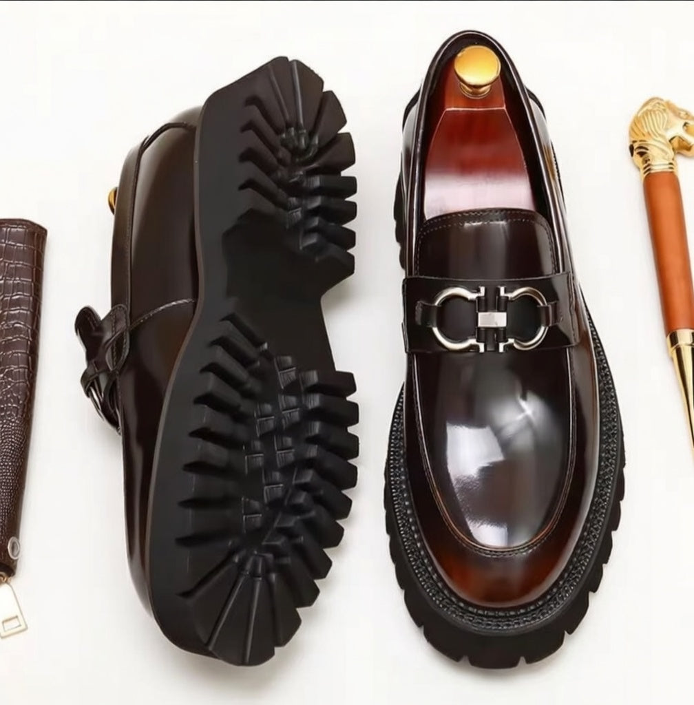 Buckles Leather Loafers