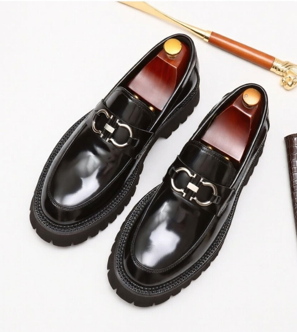 Buckles Leather Loafers